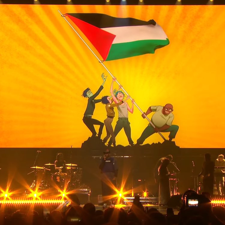 براين إينو Brian Eno - حفل معًا من أجل فلسطين Together For Palestine - بيلي آيليش Billie Eilish - فينياس Finneas - كيليان مورفي Cillian Murphy - خواكين فينيكس Joaquin Phoenix - خافيير بارديم Javier Bardem - بريان كوكس Brian Cox - ويمبلي أرينا Wembley Arena - ملك مطر Malak Mattar - نادين شاه Nadine Shah - ديمون ألبارن Damon Albarn - فرقة غوريلّاز Gorillaz - عمر سليمان Omar Souleyman - آني لينوكس Annie Lennox - نيني شيري Neneh Cherry - جيمس بليك James Blake - فلورنس بيو Florence Pugh - ريتشارد غير Richard Gere - ريز أحمد Riz Ahmed - إريك كانتونا Eric Cantona - محمود السرسك Mahmoud Sarsak - سليمان العبيد Suleiman al-Obeid - فلسطين - لندن London