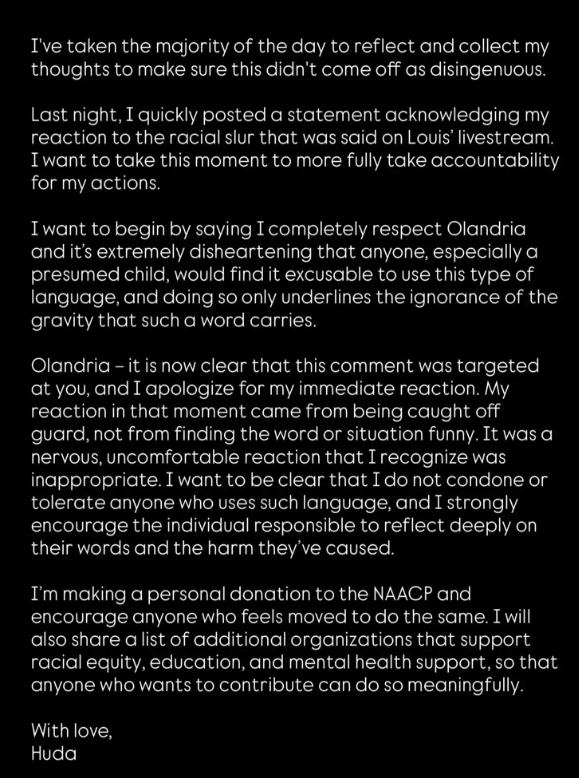 هدى مصطفى Huda Mustafa – هدى بيوتي Huda Beauty – أولاندريا كارثن Olandria Carthen – فضيحة Love Island USA – إنهاء شراكة هدى بيوتي – اعتذار هدى مصطفى – حملة Iconic Duo – منظمة NAACP – تصريحات عنصرية في البث المباشر – بيان هدى بيوتي الرسمي – فضيحة هدى مصطفى و هدى كاتان – جدل وسائل التواصل حول هدى بيوتي.