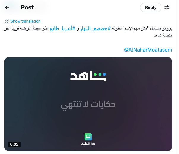 مسلسل مش مهم الاسم