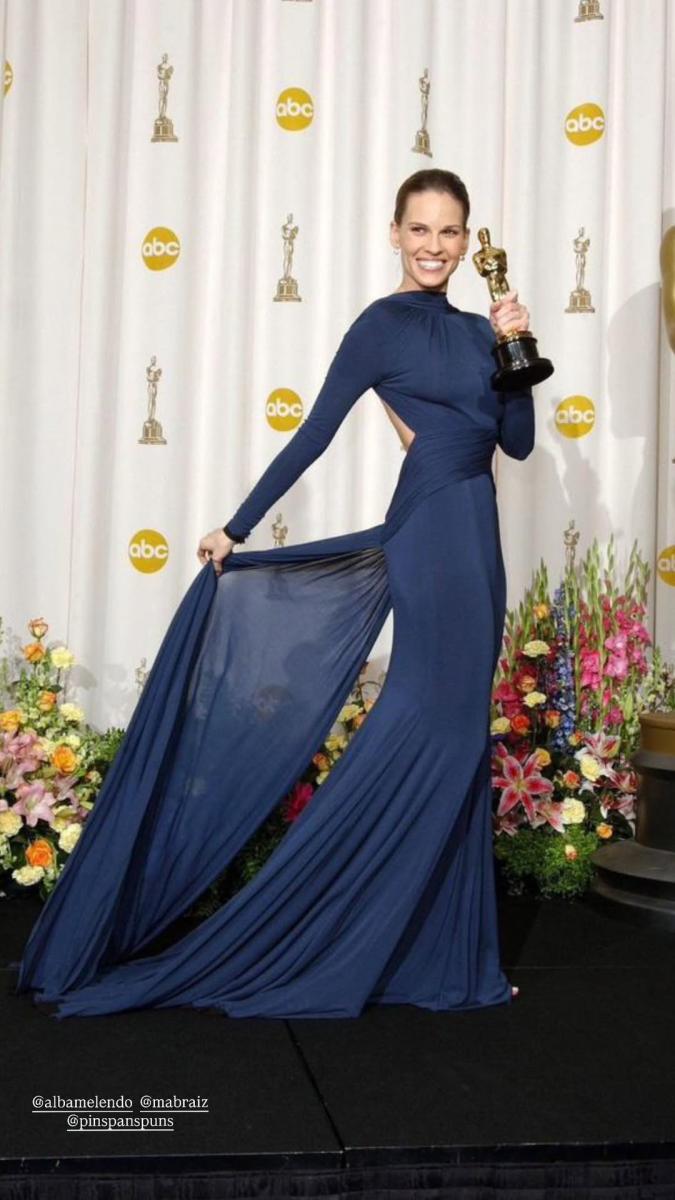  هيلاري سوانك بفستان Guy Laroche في أوسكار 2005