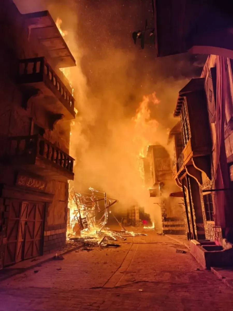 مسلسل النويلاتي - غولدن لاين - ديمة قندلفت Dima Kandalaft - فادي صبيح Fadi Sbieh - سامر المصري Samer Al Masri - الدراما السورية - حريق موقع تصوير - مسلسلات رمضان سوريا - تاريخ دمشق - شيوخ الكار