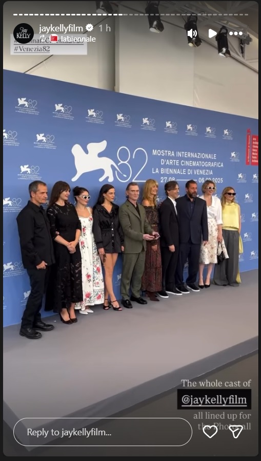 جورج كلوني - George Clooney - مهرجان فينيسيا السينمائي - Venice International Film Festival - فيلم Jay Kelly - نواه بومباك - Noah Baumbach - إميلي مورتمر - Emily Mortimer - آدم ساندلر - Adam Sandler - لورا ديرن - Laura Dern - بيلي كرودب - Billy Crudup - ذا هوليوود ريبورتر - The Hollywood Reporter - أمل علم الدين - Amal Clooney - نتفليكس - Netflix - غريتا غيرويغ - Greta Gerwig - رايلي كيوغ - Riley Keough - إيسلا فيشر - Isla Fisher - باتريك ويلسون - Patrick Wilson - أفلام هوليوود - Hollywood movies - George Clooney Amal Clooney Venice