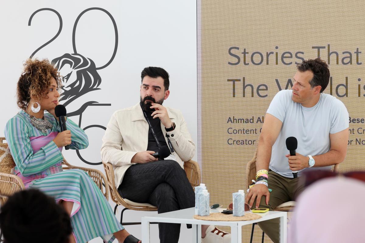 مهرجان كان ليونز Cannes Lions يحتفي بصنّاع المحتوى العرب - مشاركة أحمد الغندور Ahmed El Ghandour في كان ليونز Cannes Lions - أحمد البشير Ahmed Albasheer يلقي كلمة مؤثرة في مهرجان كان ليونز Cannes Lions - هيفاء بسيسو Haifa Beseisso تمثل المرأة العربية في كان ليونز Cannes Lions - جلسة مستقبل الصداقة Future of Friendship مع أحمد الغندور Ahmed El Ghandour - جلسة قصص تنجو Stories That Survive بمشاركة أحمد البشير Ahmed Albasheer وهيفاء بسيسو Haifa Beseisso - وليد لحام Waleed Lahham مؤسس كرييتر نورث Creator North في كان ليونز Cannes Lions - دعم كرييتر نورث Creator North لصناع المحتوى العرب - الاقتصاد الإبداعي العربي في مهرجان كان ليونز Cannes Lions - المحتوى العربي يفرض حضوره في كان ليونز Cannes Lions - جلسات ملهمة من صناع المحتوى العرب في Cannes Lions كان ليونز - مشاركة عربية لافتة في مهرجان الإبداع العالمي كان ليونز Cannes Lions