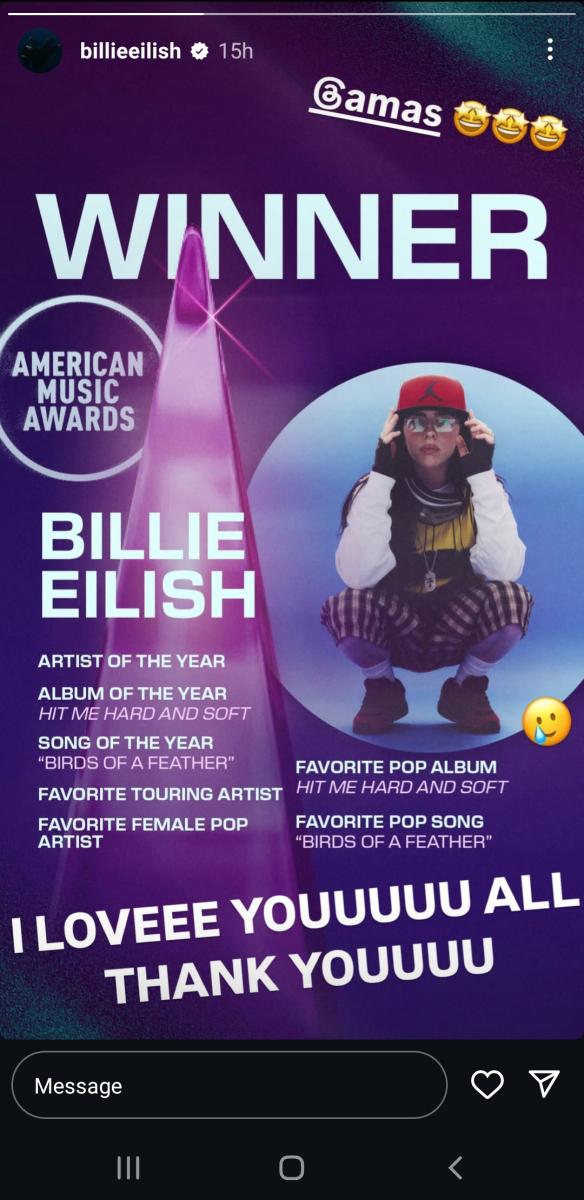 حفل توزيع جوائز الموسيقى الأمريكية American Music Awards 2025 - بيلي إيليش Billie Eilish - تايلور سويفت Taylor Swift - باد باني Bad Bunny - سابرينا كاربنتر Sabrina Carpenter - دوا ليبا Dua Lipa - أوليفيا رودريغو Olivia Rodrigo - ذا ويكند The Weeknd - جاستن بيبر Justin Bieber - Doja Cat - نيكي ميناج Nicki Minaj - مورغان والين Morgan Wallen - لايني ويلسون Lainey Wilson - Ice Spice - نيوجينز NewJeans - كارا ديليفين Cara Delevingne - جيني BLACKPINK Jennie - كلووي بيلي Chloe Bailey - ريما ريهاب Rema Rehab - إيما مايرز Emma Myers - تايلور زكربروك Taylor Zakhar Perez - AMA 2025 Red Carpet - جوائز الموسيقى العالمية - نجوم حفل AMA - إطلالات AMA 2025 - النجوم في AMA - إطلالات المشاهير على السجادة الحمراء AMA 2025
