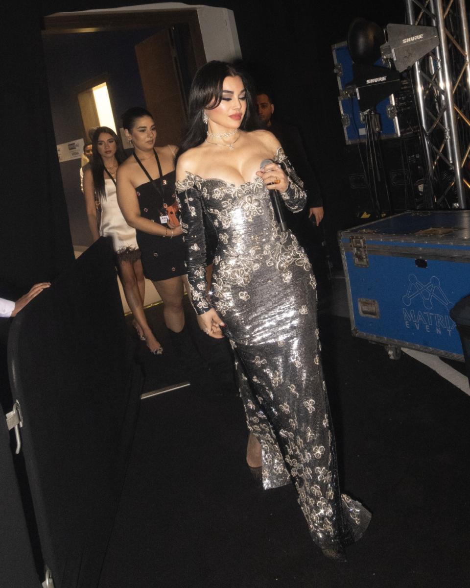 هيفاء وهبي تصميم فضي من جورج حبيقة 