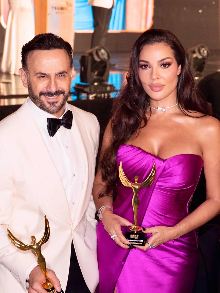  نادين نسيب نجيم، قصي خولي، نادين نجيم وقصي خولي، مهرجان الفضائيات العربية 2026، مهرجان الفضائيات العربية، ريد كاربت مهرجان الفضائيات العربية، قصي خولي يخطف نادين نجيم، نادين نجيم وقصي خولي 2026، مسلسل 2020، خمسة ونص، أعمال نادين نجيم، أعمال قصي خولي، ET بالعربي