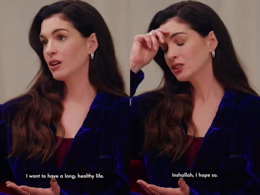 آن هاثاواي - Anne Hathaway - إن شاء الله Anne Hathaway - The Princess Diaries - أميرة جينوفيا - People magazine - X platform - مقابلة آن هاثاواي - تصريحات Anne Hathaway - عمر الأربعين - نجوم هوليوود - أخبار هوليوود - viral Anne Hathaway interview - Inshallah meaning - celebrity interviews Anne Hathaway