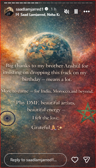 سعد لمجرد يشكر انشول جارج لجعل  أغنية "بزاف" تبصر النور في يوم ميلاده.