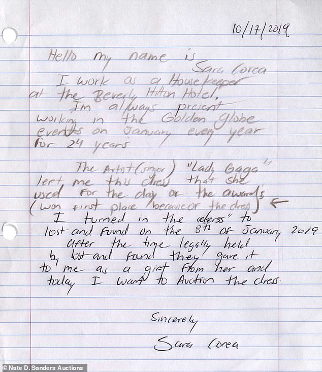 رسالة سارة كوريا - صورة من  Nate D. Sanders Auctions