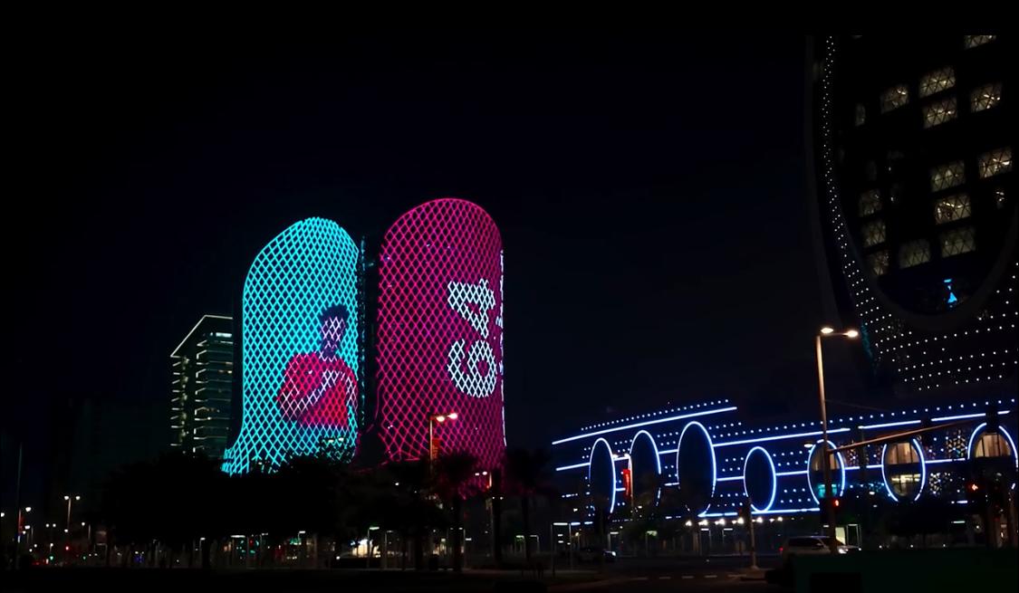 صورة أسامة على أبراج قطر في مونديال 2022