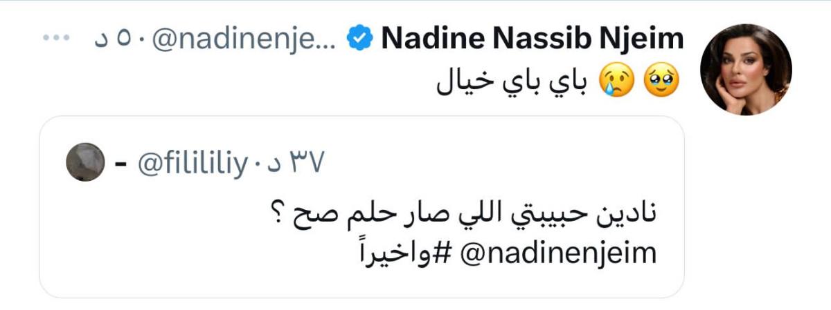 تغريدة نادين نجيم