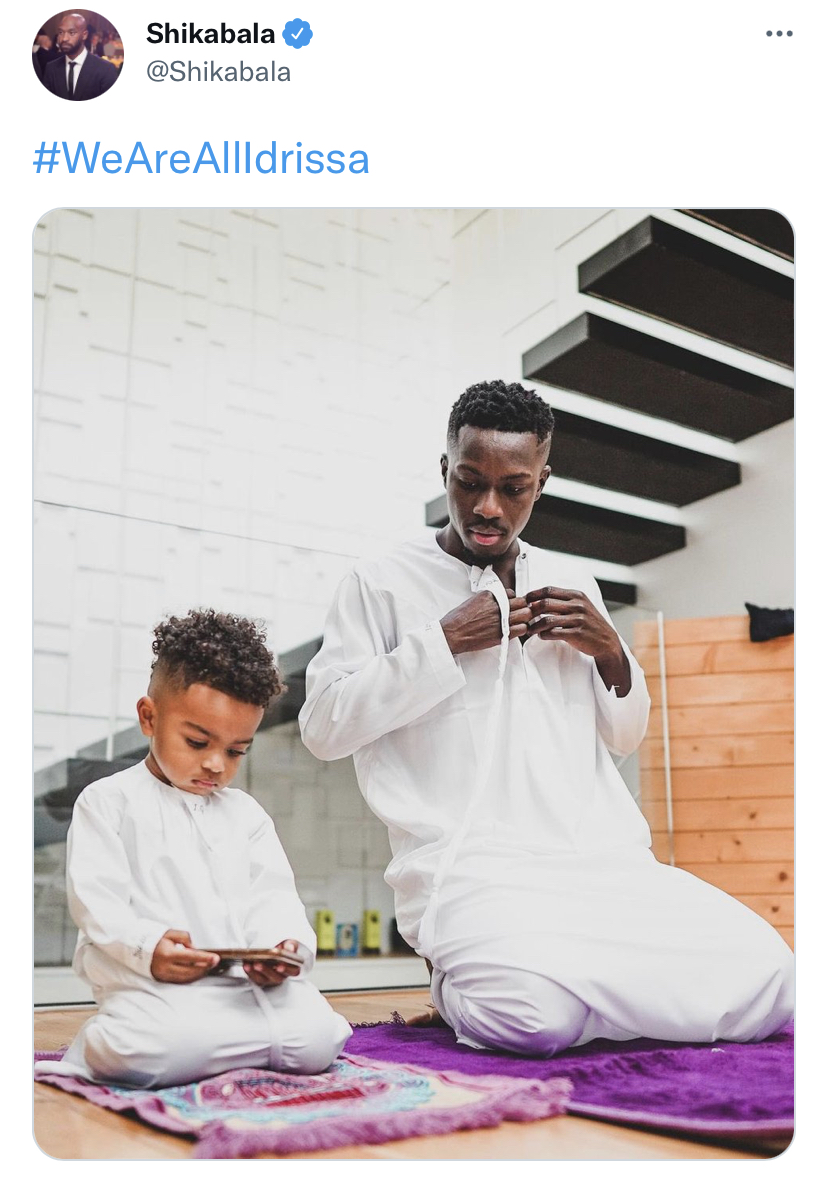 شيكابالا شارك بصورة اللاعب السنغالي مع طفله ادريس غانا
