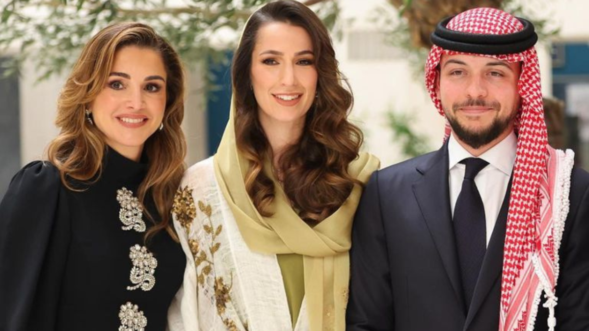 الأمير الحسين بن عبدالله الثاني والملكة رانيا 