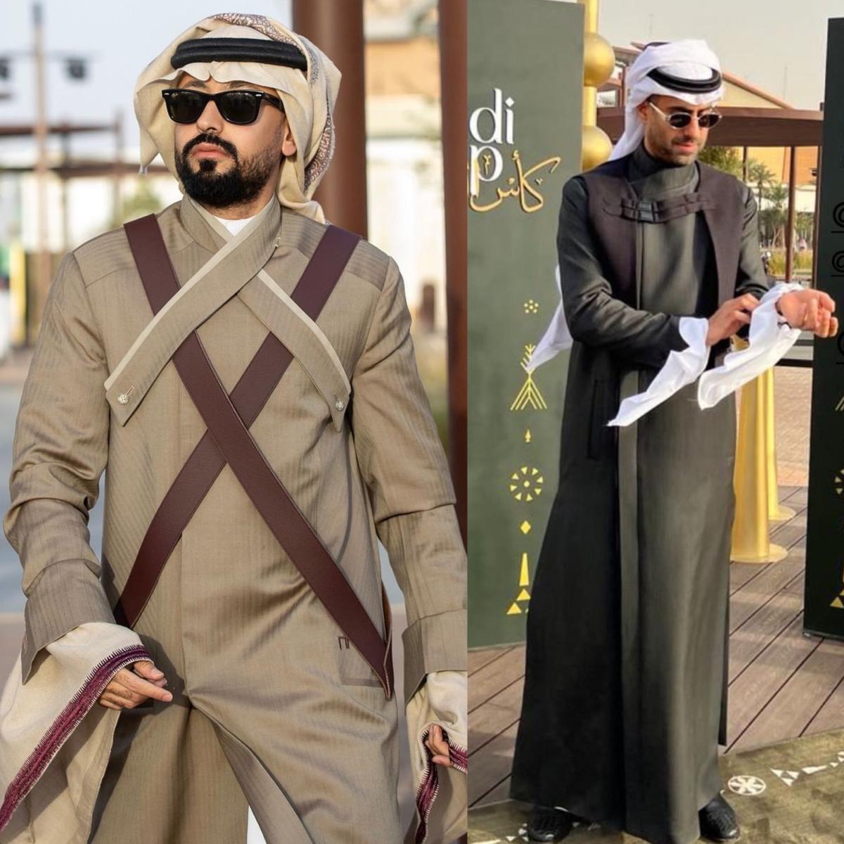 دقل رجالية في حفل كأس الخيل السعودي من المصممة نوره سليمان 