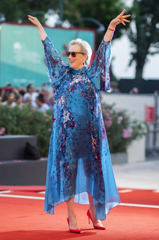 Meryl Streep at the red carpet of the venice festival