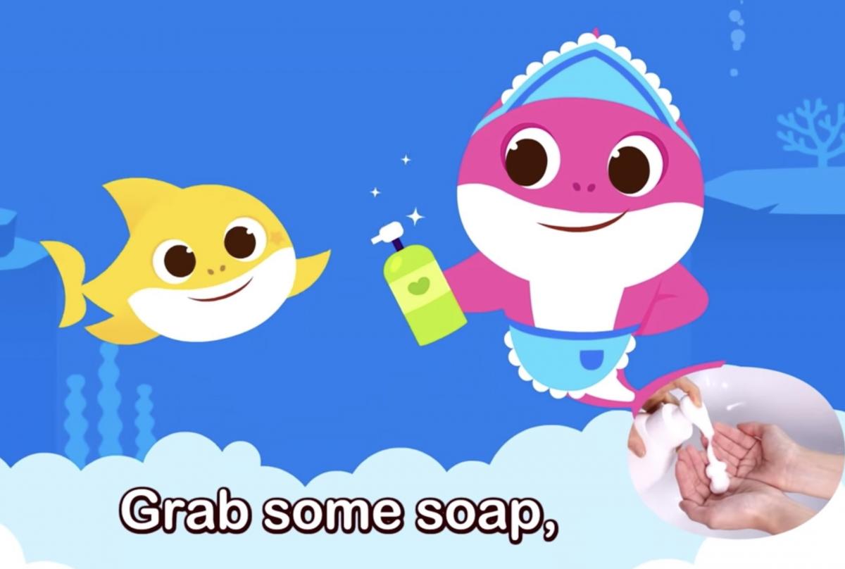 wash your hands with baby shark