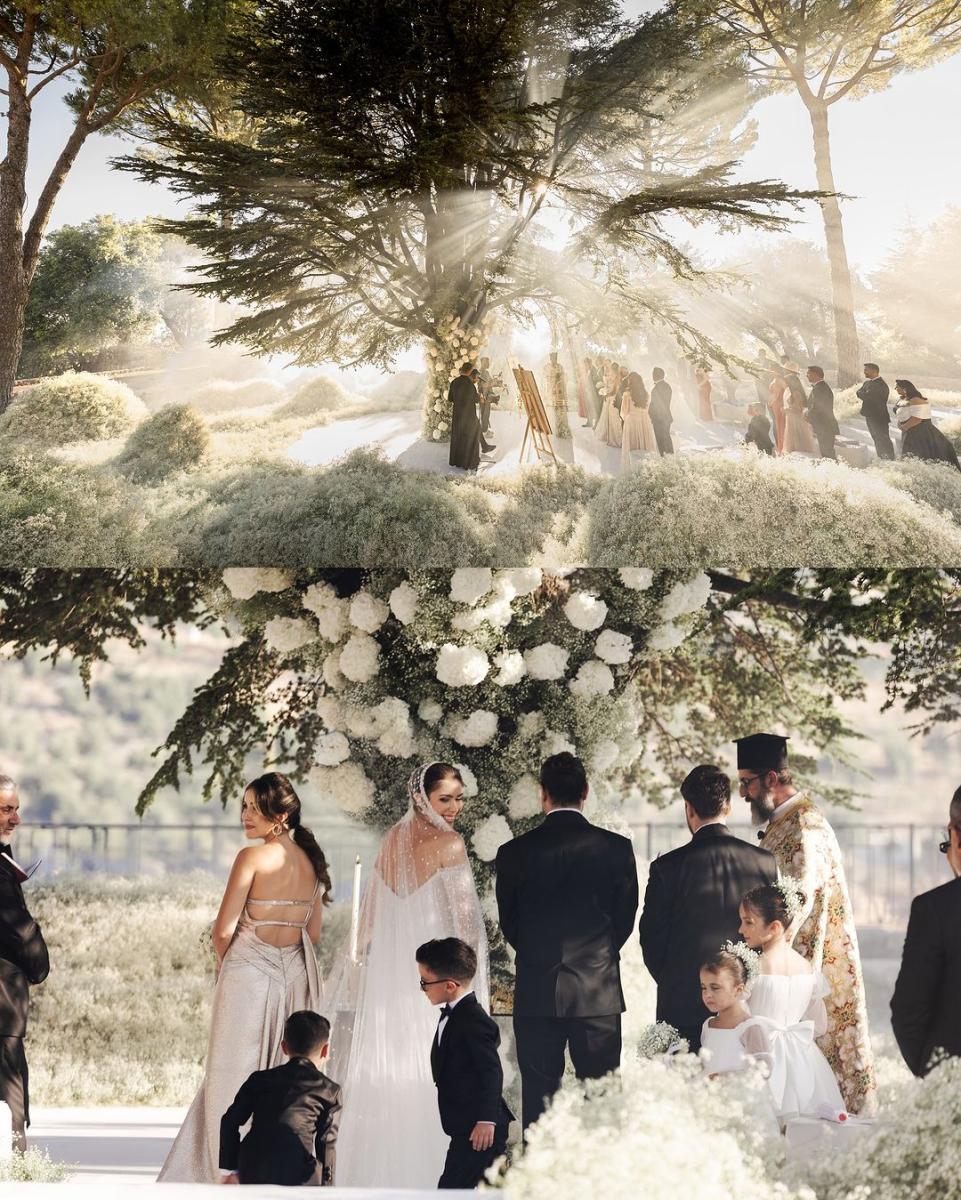 دانييلا رحمة و صور جديدة مع عائلتها من حفل زفافها على ناصيف زيتون