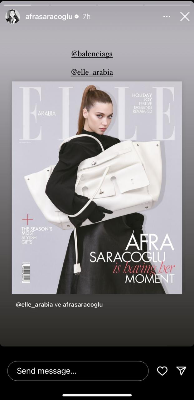 عفراء ساراتش على غلاف مجلة ELLE Arabia