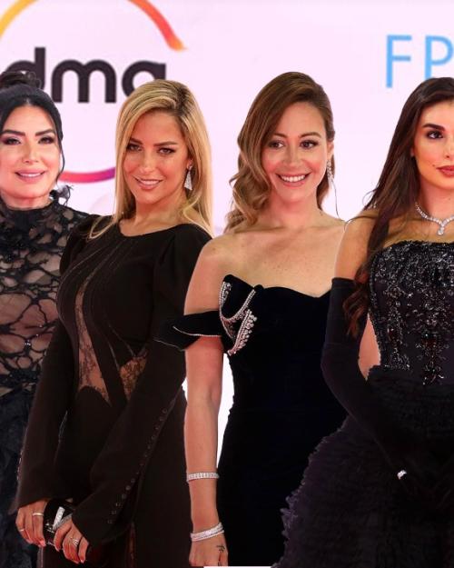 الأسود يسيطر على إطلالات النجمات في مهرجان القاهرة السينمائي