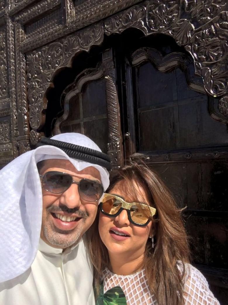 نوال الكويتية وزوجها مشعل العروج - صورة من تويتر