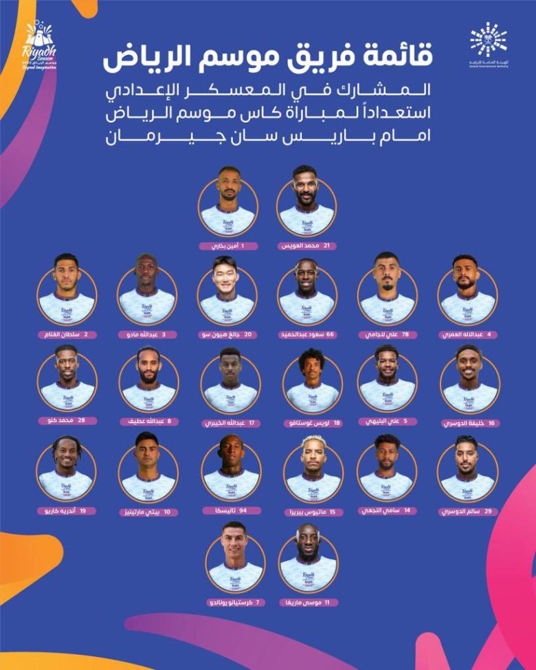 قائمة فريق موسم الرياض - صورة من تويتر