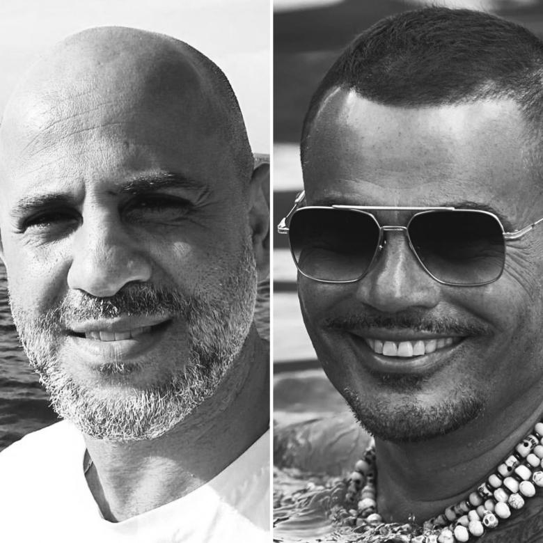 عزيز الشافعي و عمرو دياب - صورة معدلة من السوشيال ميديا