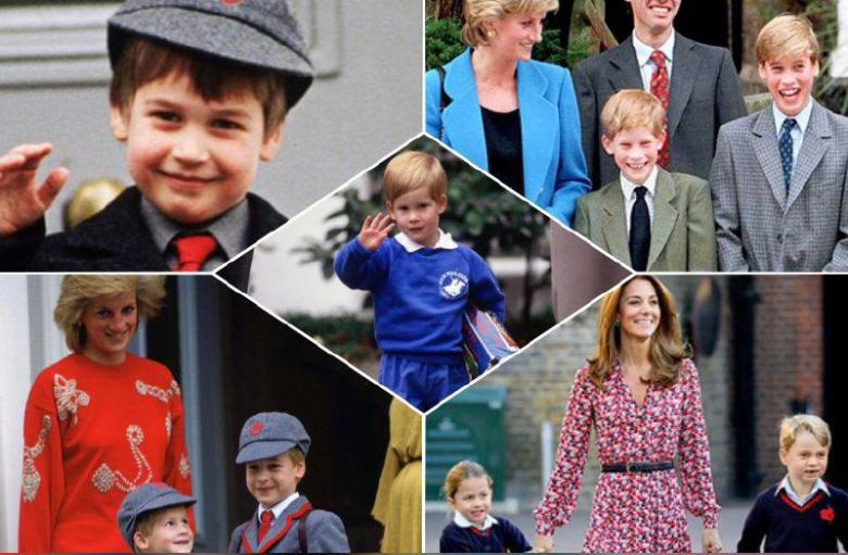 صورة لـ أفراد العائلة الملكية مع أول يوم مدرسة - صورة معدلة