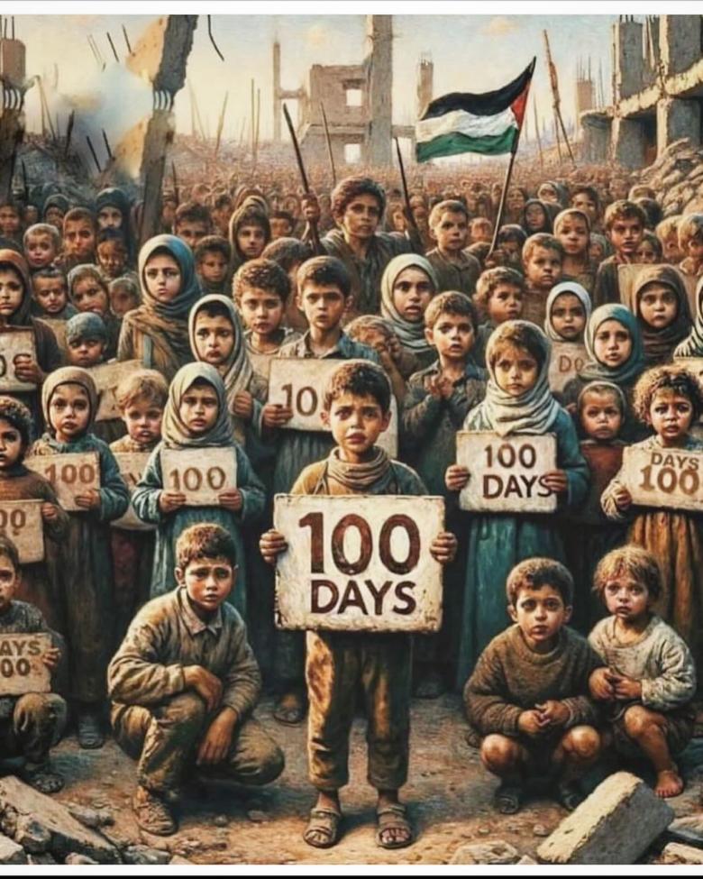100 يوم على حرب غزة - صورة من السوشيال ميديا