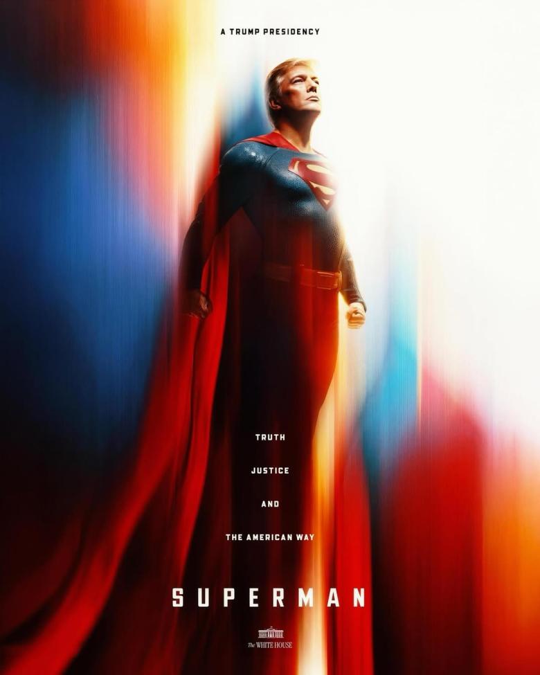 دونالد ترامب بزيّ Superman..والجمهور يسأل: أين لائحة إبستين؟
