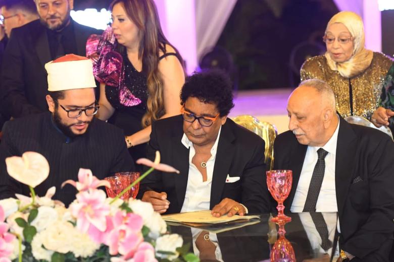 محمد منير بحفل زفاف ابنه شقيقته 