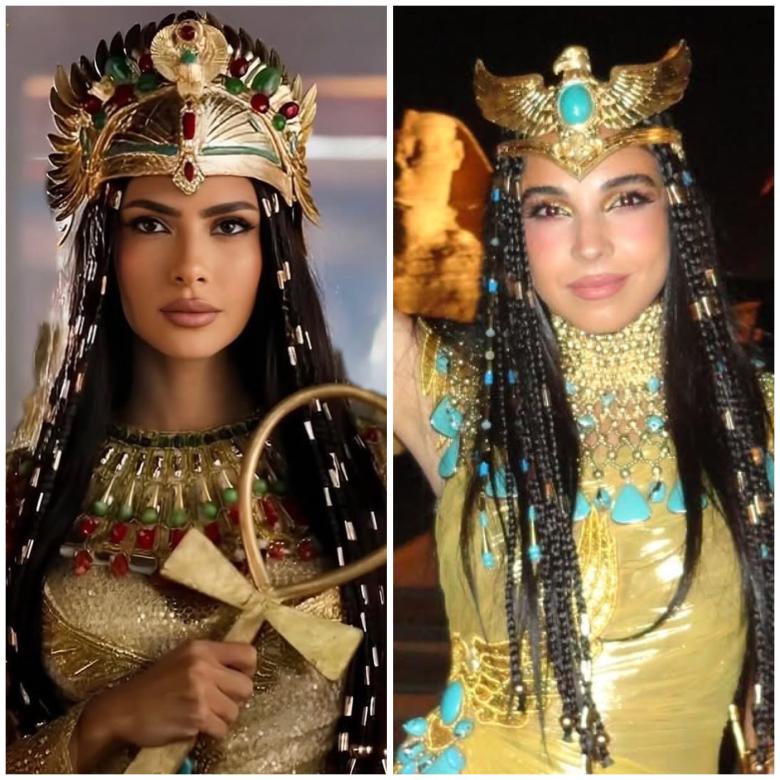 نجوم الفن بالزي الفرعوني في افتتاح المتحف المصري الكبير