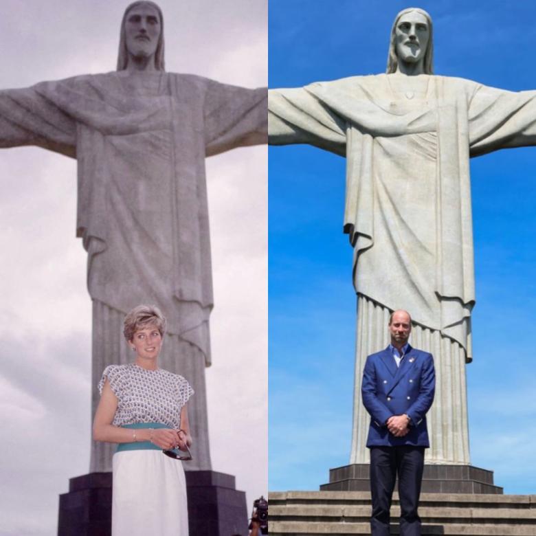 الأمير ويليام والأميرة ديانا - صورة مركبة من إنستغرام وإكس