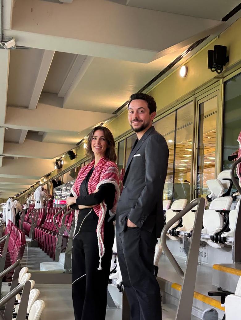 إطلالة الأميرة رجوة بالشماغ الأردني في نهائي كأس العرب 2025