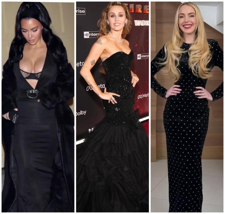 الفستان الأسود بأسلوب نجمات هوليوود لإطلالة رأس السنة