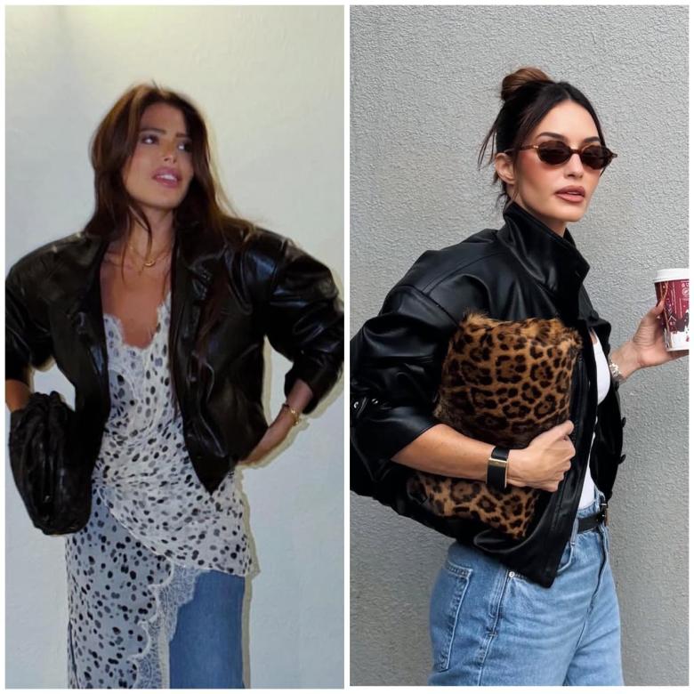 جاكيت الجلد يلتقي بالجينز: صيحة المشاهير العربيات والغربيات