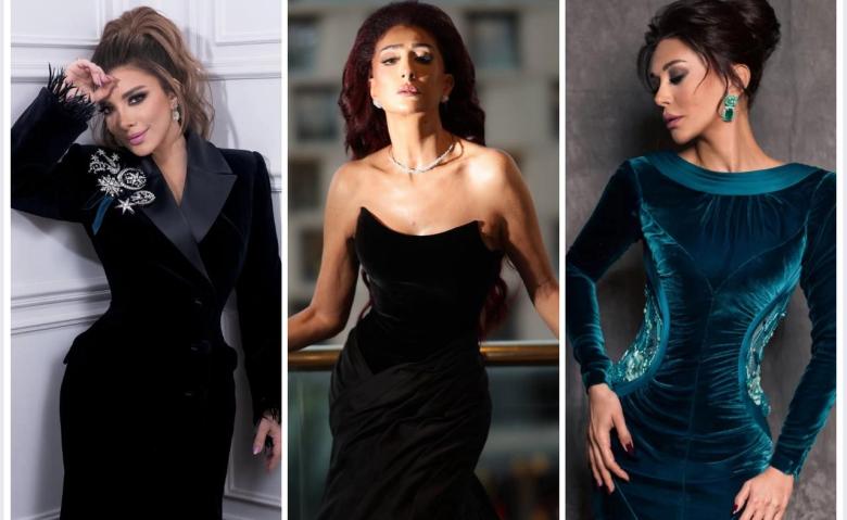 من كاريس بشار الى أصالة: فساتين المخمل تسيطر في Joy Awards  