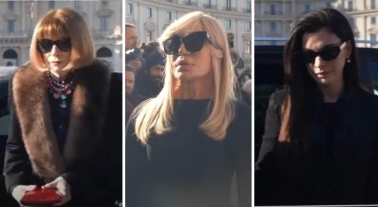 نجوم الموضة يتقدمهم آن هاثاواي وآنا وينتور في جنازة فالنتينو