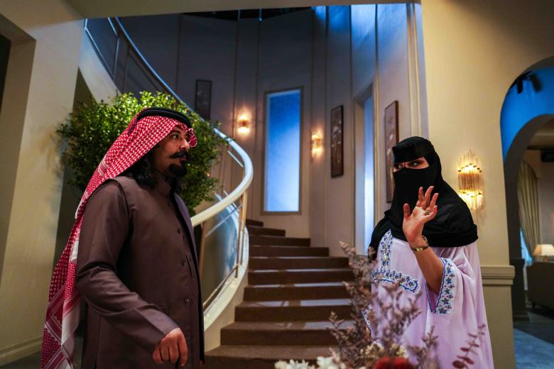 ريم عبدالله و ماجد مطرب - صورة من كواليس جاك العلم 3