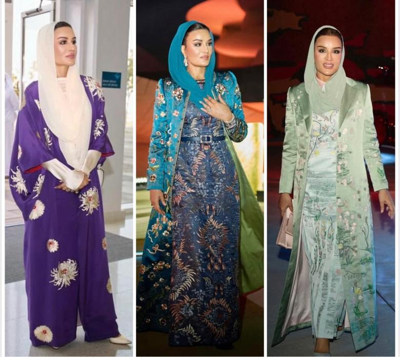 الشيخة موزا بالعبايات المورّدة.. استوحي منها اطلالات رمضان - الصور من انتسغرام الشيخة موزا