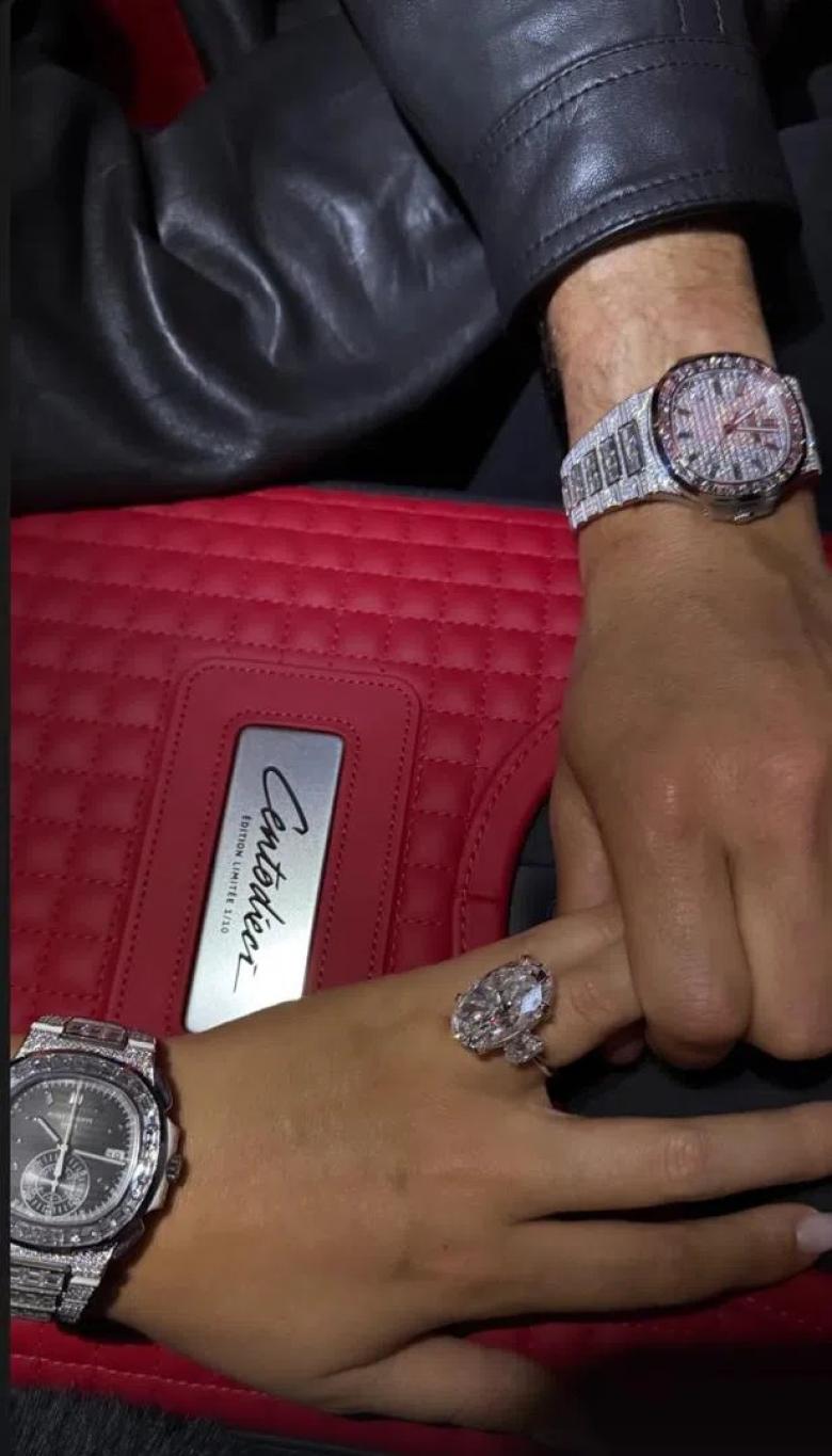 كل الأنظار على رونالدو وجورجينا وساعاتهما الماسية الفاخرة