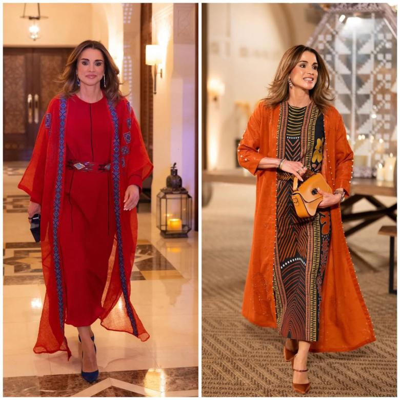 استوحي إطلالة العيد من أثواب الملكة رانيا الشرقية الملونة