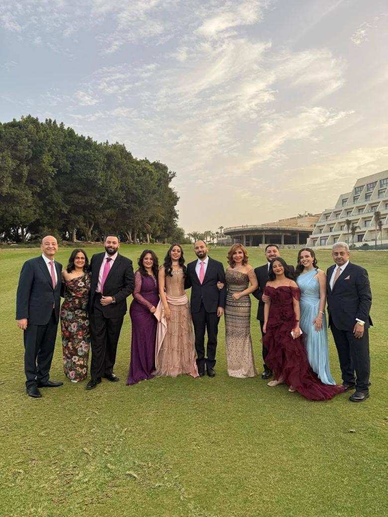 عمرو أديب ولميس الحديدي يحتفلان بخطوبة نجلهما