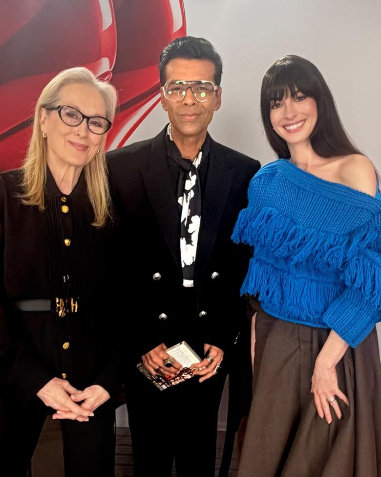 ميريل ستريب وآن هاثاواي بأناقة عصرية برفقة كاران جوهار - الصورة من انستغرام كاران جوهار