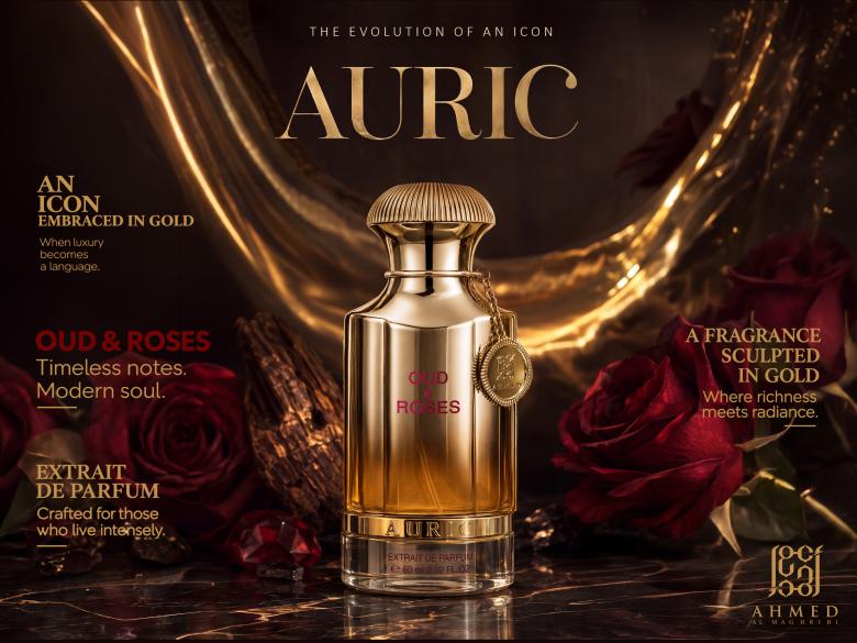 أحمد المغربي للعطور تقدم Oud & Roses Auric بتركيبة تجمع الورد والعود والبخور