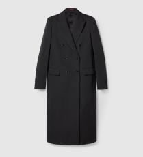 معطف Double-breasted long wool coat من غوتشي Gucci 