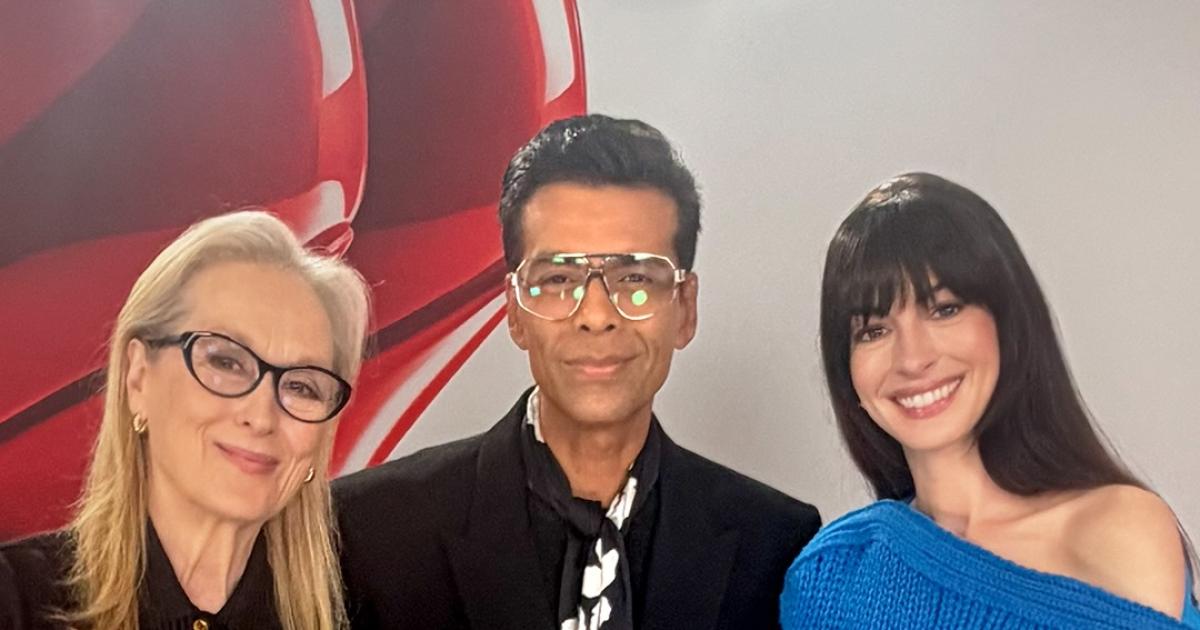 ET HIGHSTREET. ميريل ستريب وآن هاثاوي تلتقيان كاران جوهار.. وتتألقن بإطلالات ملفتة بعيدة عن الكلاسيكية 