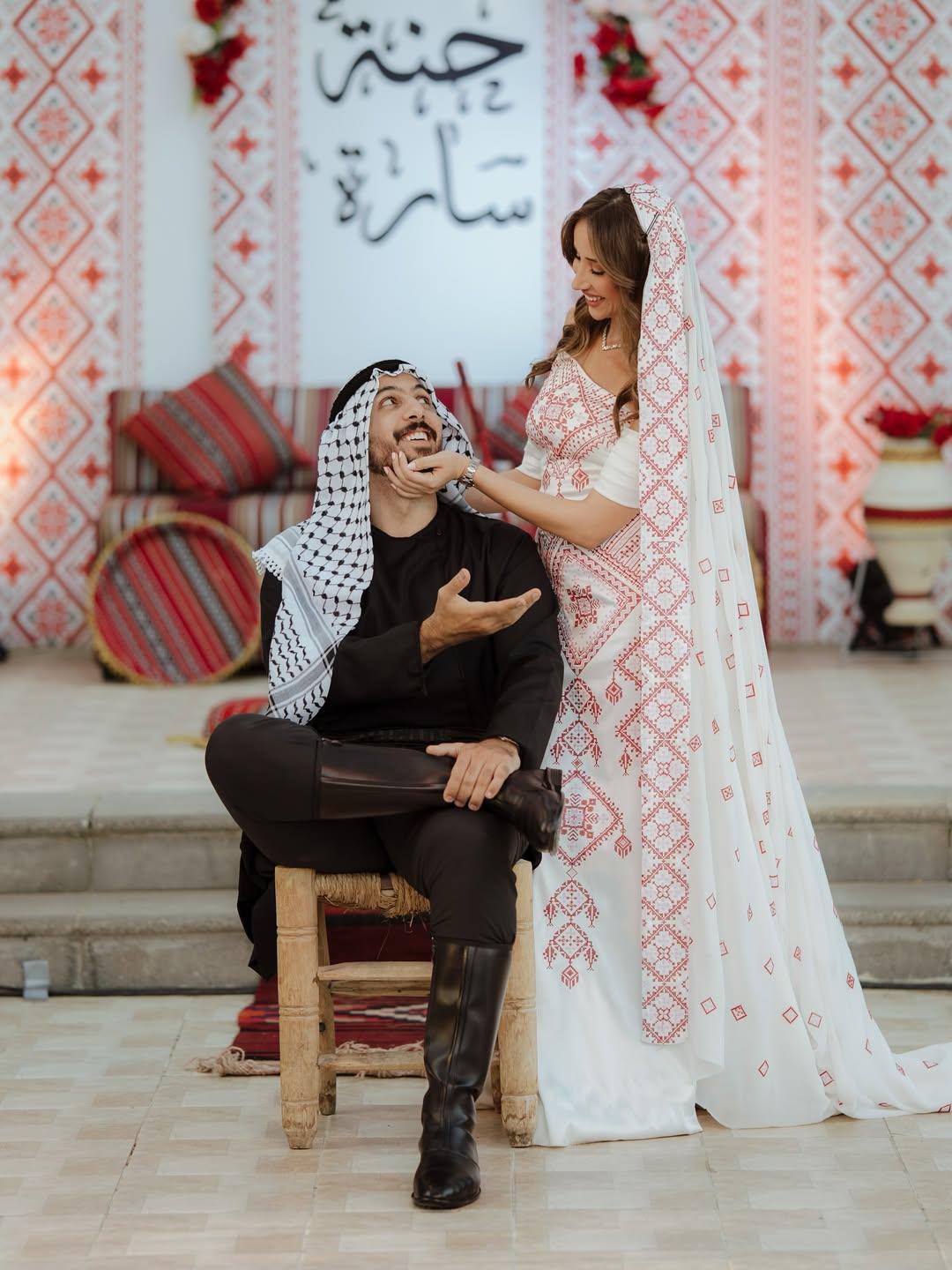 وسام قطب و سارة الشامي في حفل الحناء