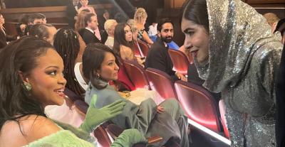 مالالا يوسفازي وريهانا في الأوسكار- انستقرام @malala تصوير @Griff 