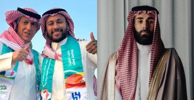 كريم بنزيما ونيمار مع مدرب نادي الهلال السعودي - إنستغرام 