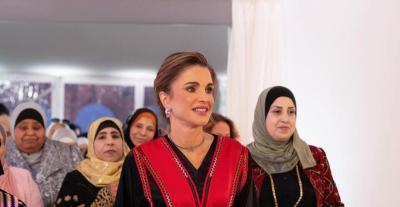 الملكة رانيا تستقبل بالزغاريد في جرش